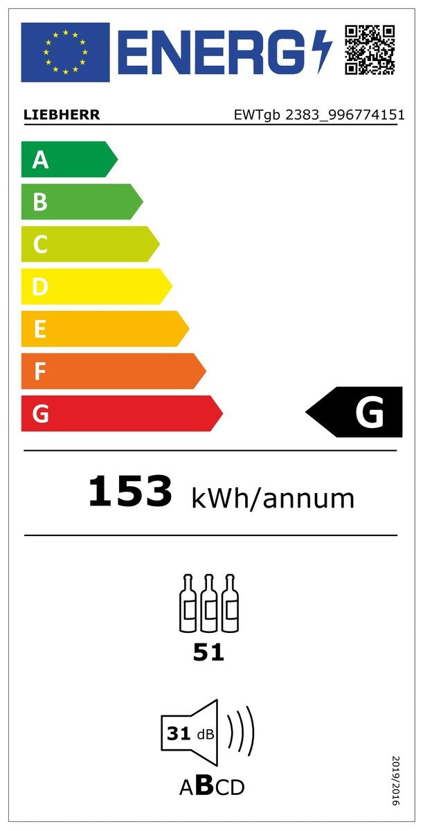 Frigider de temperare a vinurilor incorporabil, EWTgb 2383 Vinidor, Liebherr