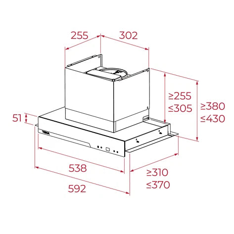 Hotă complet integrată, cu spațiu de depozitare, 60 cm, GFI 67350 EOS IX Teka