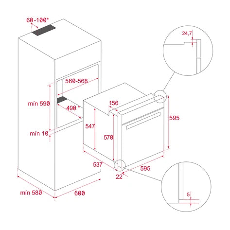 Cuptor multifuncțional cu 9 funcții de preparare și sistem HydroClean, HLB 8400 FBK Teka
