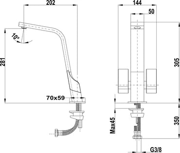 Baterie de bucătărie cu ţeavă înaltă, ICT 915, Teka