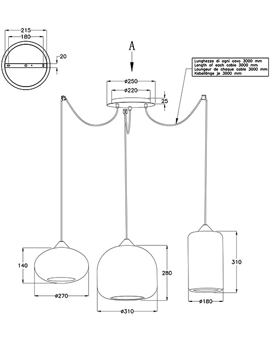 Lampa cu suspensie Fiona , Fabas Luce