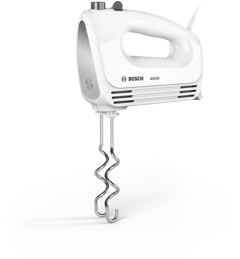 Mixer de mână CleverMixx 400 W Alb, Brushed stainless steel MFQ24200, Bosch