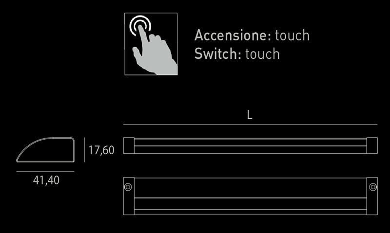 Profil LED cu emitere laterala cu touch, 1202mm , Nice Touch Diviemme