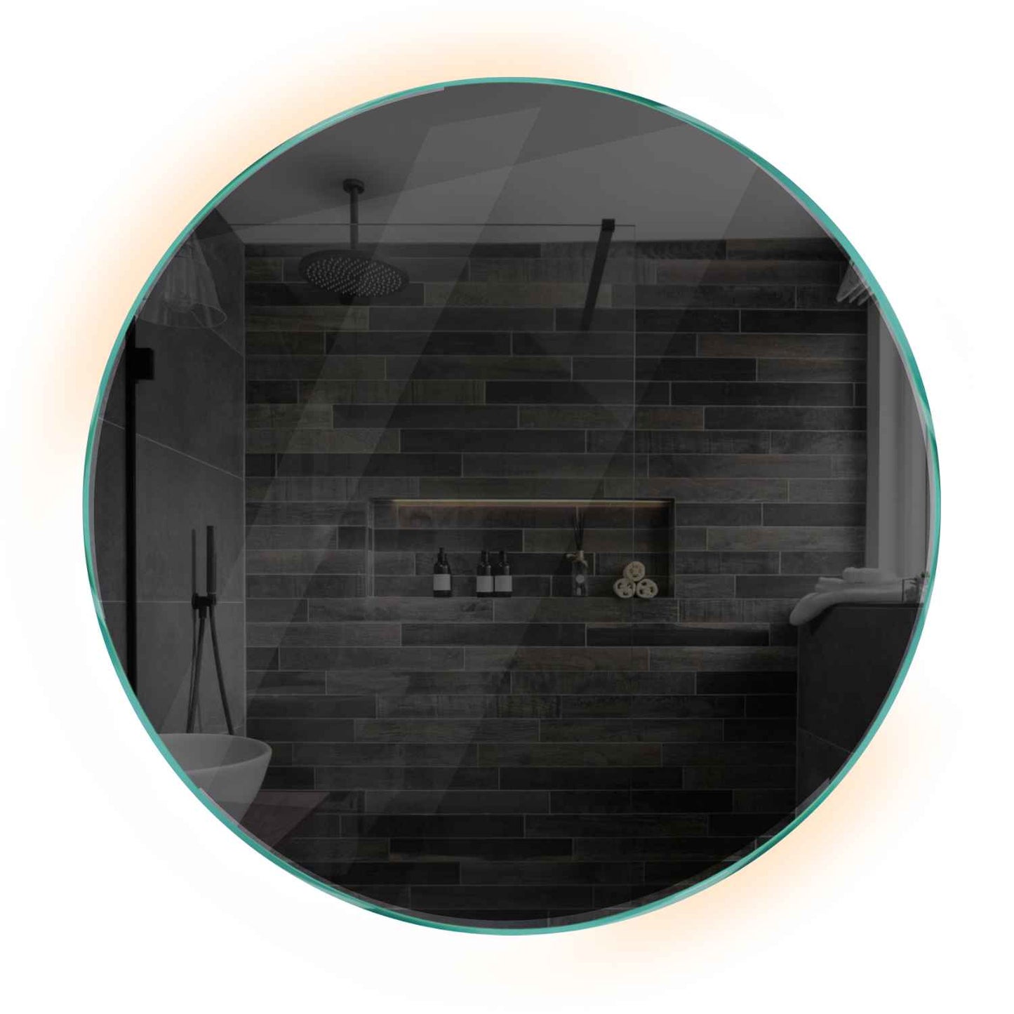Oglinda LED rotunda cu lumina LED neutra Gama Ambient Model 1 fara butoane - Reyze