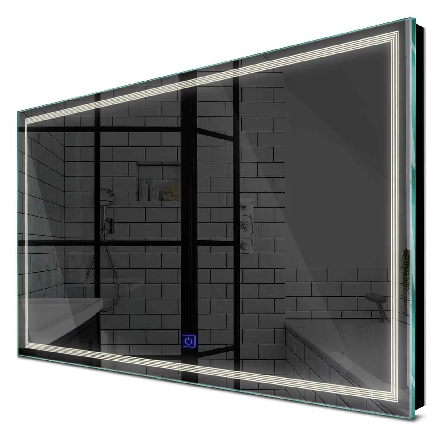 Oglinda LED orizontala cu lumina LED neutra Gama Minimal Model 1 cu buton touch - Reyze