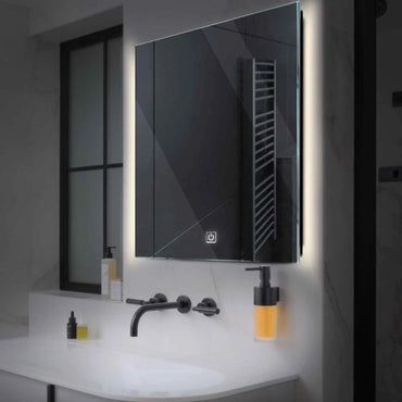 Oglinda LED patrata cu lumina LED neutra Gama Ambient Model 2 cu buton touch - Reyze