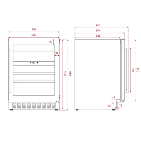 Refrigerator de vinuri free-standing RVU 20046 GBK, Teka