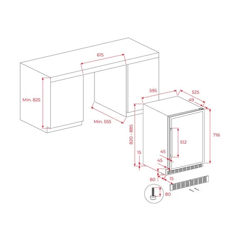 Refrigerator de vinuri free-standing RVU 20046 GBK, Teka