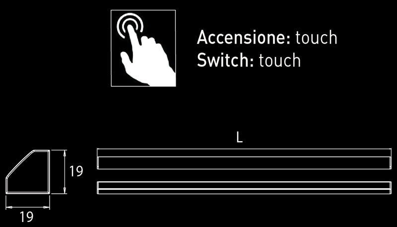 Profil unghiular LED orizontal cu senzor 1163mm, Slim Corner 2 Diviemme