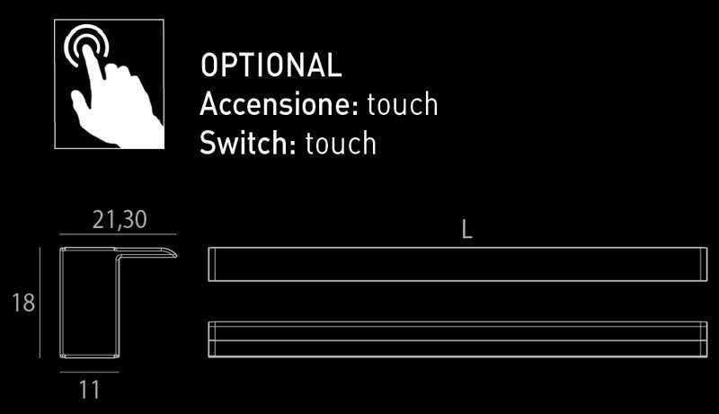 Corp de iluminat LED cu emisii duble de iluminat 1163mm, Twin Touch Diviemme