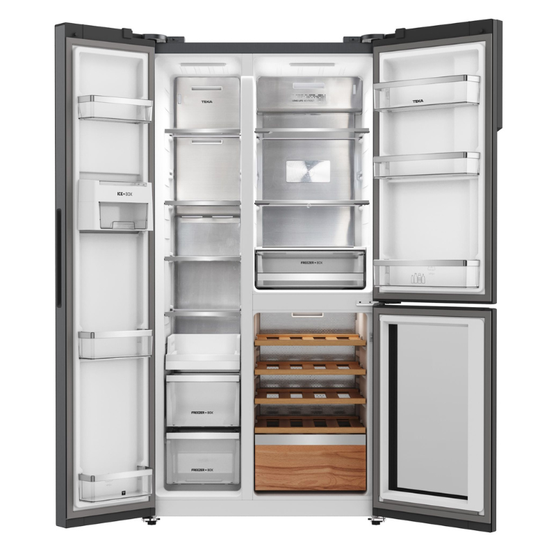 Combina frigorifica Side by Side RLF 85950 GBK, frigider vinuri integrat, Teka