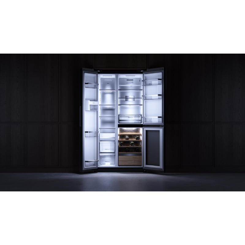 Combina frigorifica Side by Side RLF 85950 GBK, frigider vinuri integrat, Teka