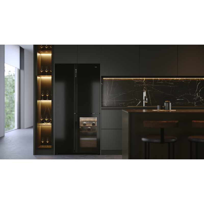 Combina frigorifica Side by Side RLF 85950 GBK, frigider vinuri integrat, Teka