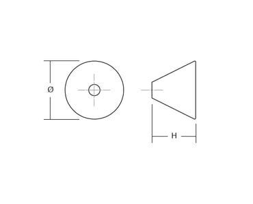 Buton din lemn pentru mobila Conic Wood, finisaj negru mat lacuit, D 43 mm