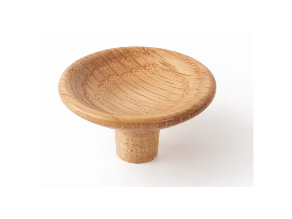 Buton din lemn pentru mobila Disc Wood, finisaj stejar, D 50 mm