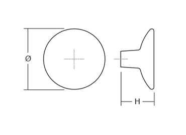 Buton din lemn pentru mobila Disc Wood, finisaj nuc, D 38 mm