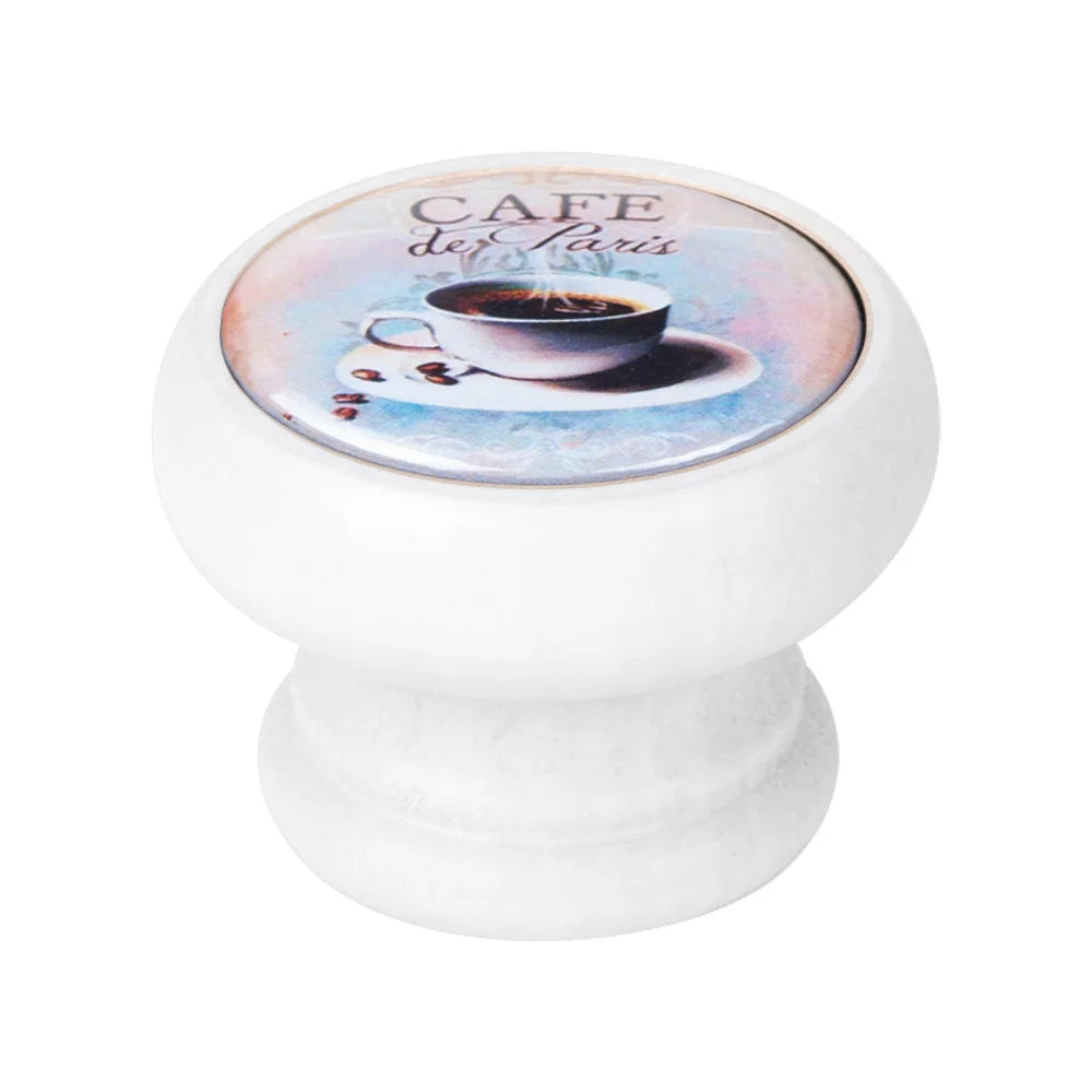 Buton pentru mobila, Cafe3 450BL63, finisaj alb, D:40 mm