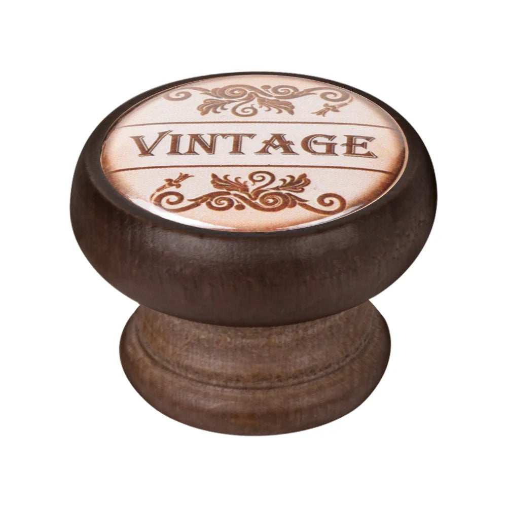 Buton pentru mobila, Vintage 450NG27, finisaj nuc, D:40 mm