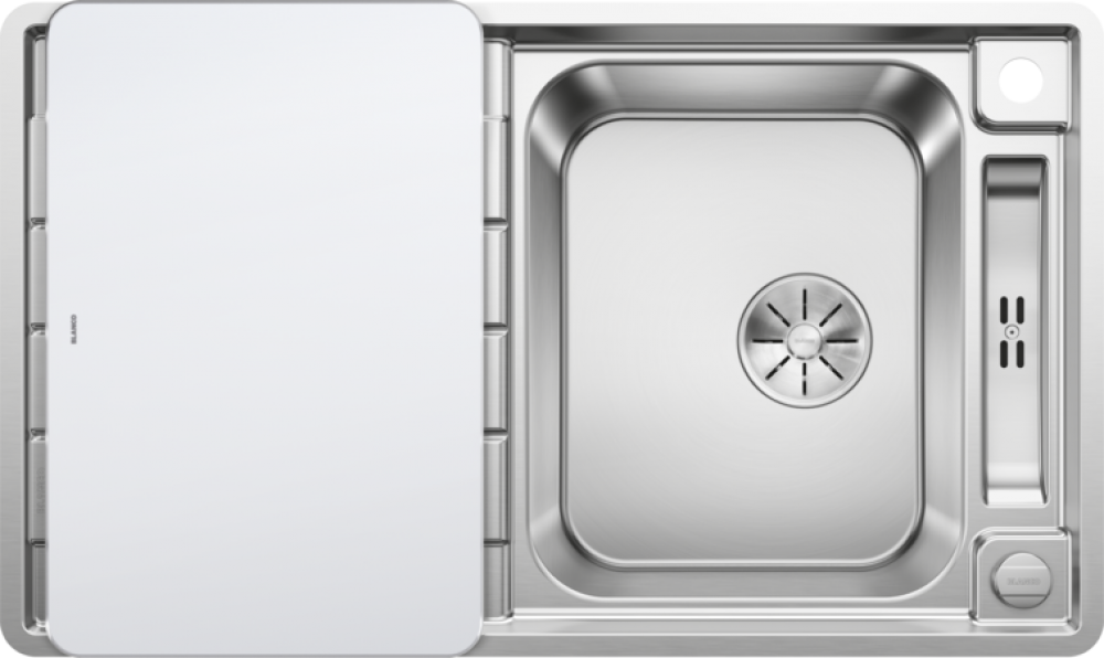 Chiuveta AXA III 45 S-IF, 522102, otel satinat, 86 cm, tocator inclus, Blanco