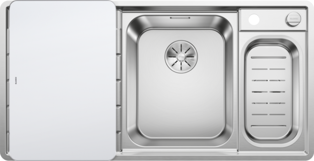 Chiuveta AXA III 6 S-IF, 522104,cuva dreapta, otel satinat, 100 cm, tocator inclus, Blanco