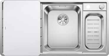 Chiuveta AXA III 6 S-IF, 522104,cuva dreapta, otel satinat, 100 cm, tocator inclus, Blanco