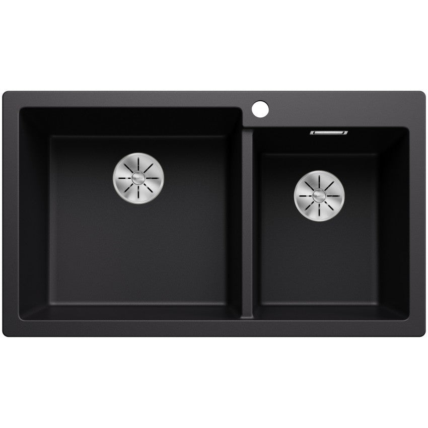 Chiuveta bucatarie Pleon 9 527636, Cuva Mare stanga, silgranit Negru, 860 x 500 mm, Blanco