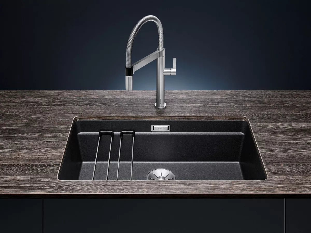 Chiuveta de bucatarie Etagon 525891, silgranit Negru, 730 x 460 mm, Blanco