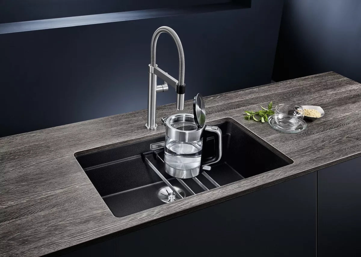 Chiuveta de bucatarie Etagon 525891, silgranit Negru, 730 x 460 mm, Blanco