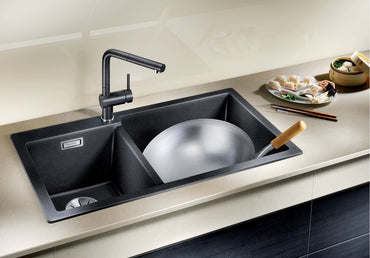 Chiuveta bucatarie Pleon 9 523057, Cuva Mare dreapta, silgranit Antracit, 860 x 500 mm, Blanco