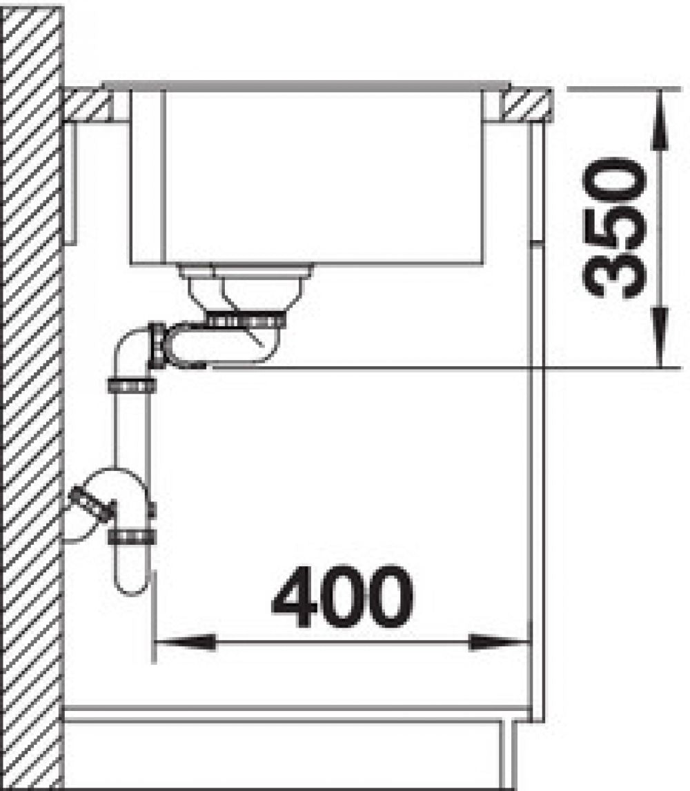 Chiuveta bucatarie Pleon 9 525958, Cuva Mare dreapta, silgranit Negru, 860 x 500 mm, Blanco