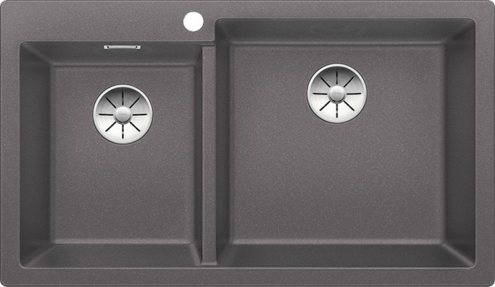 Chiuveta bucatarie Pleon 9 523058, Cuva Mare dreapta, silgranit Gri Piatra, 860 x 500 mm, Blanco