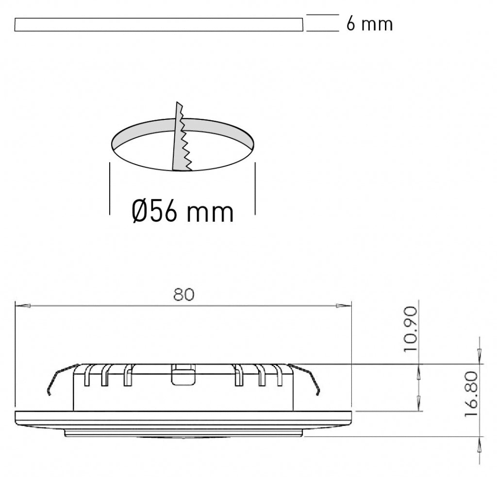 Corp de iluminat LED negru, Classic Collection Flat Diviemme