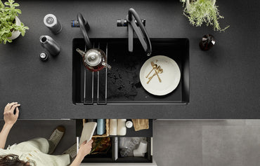 Chiuveta bucatarie Blanco Etagon 700, 527765, granit antracit, sub blat, 700 x 400 mm