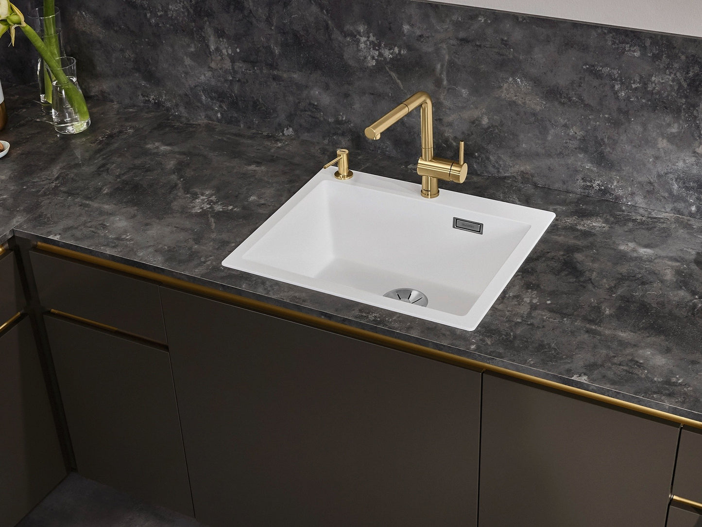 Chiuveta bucatarie Pleon 6, 527775, alb, pe blat, 620 x 510 mm, Blanco