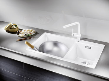 Chiuveta bucatarie Pleon 9 527640, Cuva Mare stanga, silgranit Alb, 860 x 500 mm, Blanco