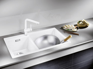 Chiuveta bucatarie Pleon 9 523061, Cuva Mare dreapta, silgranit Alb, 860 x 500 mm, Blanco