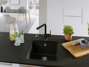 Chiuveta bucatarie Rotan 400, 526097, silgranit negru, 430 x 460 mm, Blanco