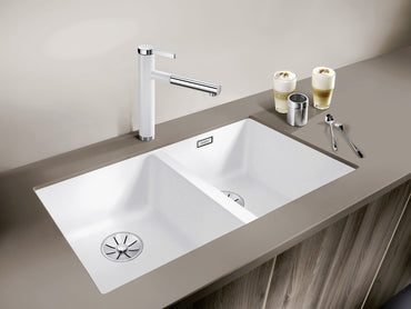 Chiuveta de bucatarie Subline 523578, silgranit alb, 755 x 460 mm, Blanco