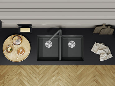 Chiuveta de bucatarie Subline 525987, silgranit negru, 755 x 460 mm, Blanco