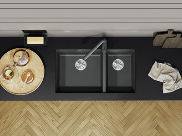 Chiuveta de bucatarie Subline 525991, silgranit negru, 755 x 460 mm, Blanco