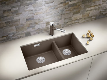 Chiuveta de bucatarie Subline 523158, silgranit trufe, 755 x 460 mm, Blanco