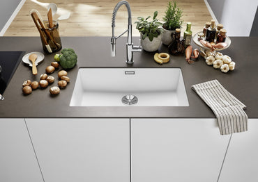 Chiuveta de bucatarie, Subline 523446, silgranit alb, 730 x 460 mm, Blanco