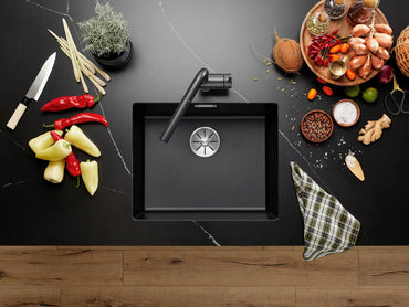 Chiuveta de bucatarie Subline 525995, silgranit negru, 530 x 460 mm, Blanco