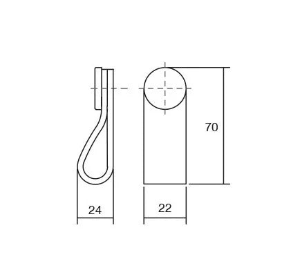 Maner Flexa din piele bejpentru mobilier, cu ornament alama, L: 70 mm