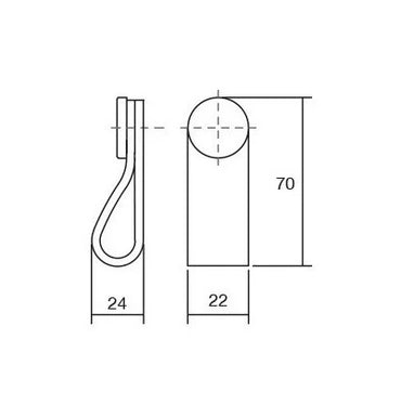 Maner Flexa din piele neagra pentru mobilier, cu ornament finisaj alama