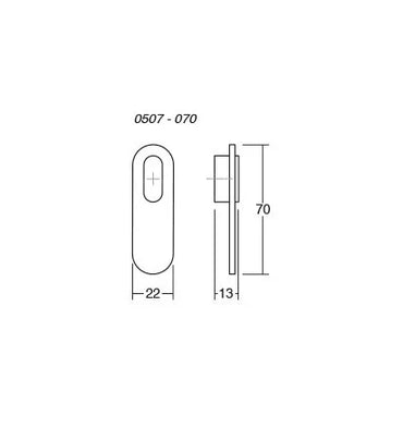 Maner Oblong din piele bej pentru mobilier, cu ornament finisaj alb mat