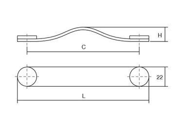 Maner Flexa din piele bej pentru mobilier, cu ornament crom lucios