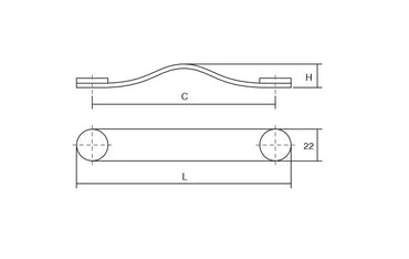 Maner Flexa din piele maro pentru mobilier, cu ornament negru