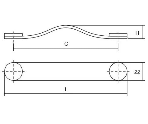 Maner Flexa din piele maro pentru mobilier, cu ornamente finisaj alama