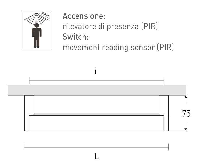 Bara haine iluminare LED Antracit, 836mm, Diviemme